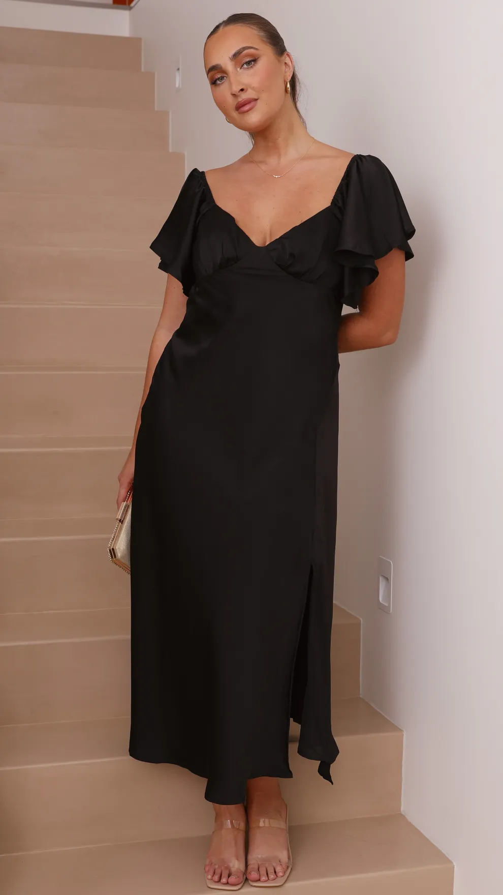 Louisa Midi Dress - Black