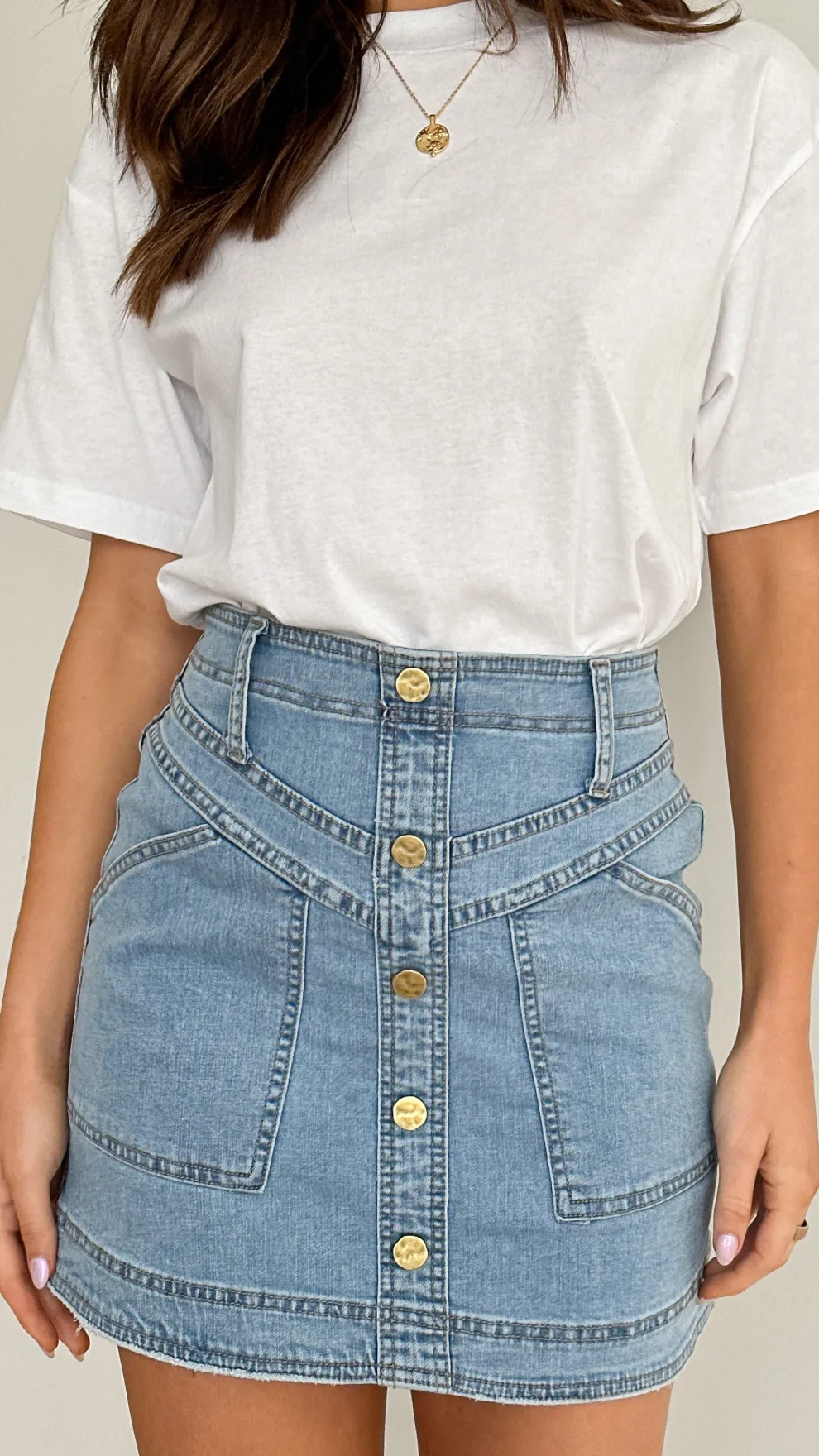 Lucilla Mini Skirt - Blue Denim