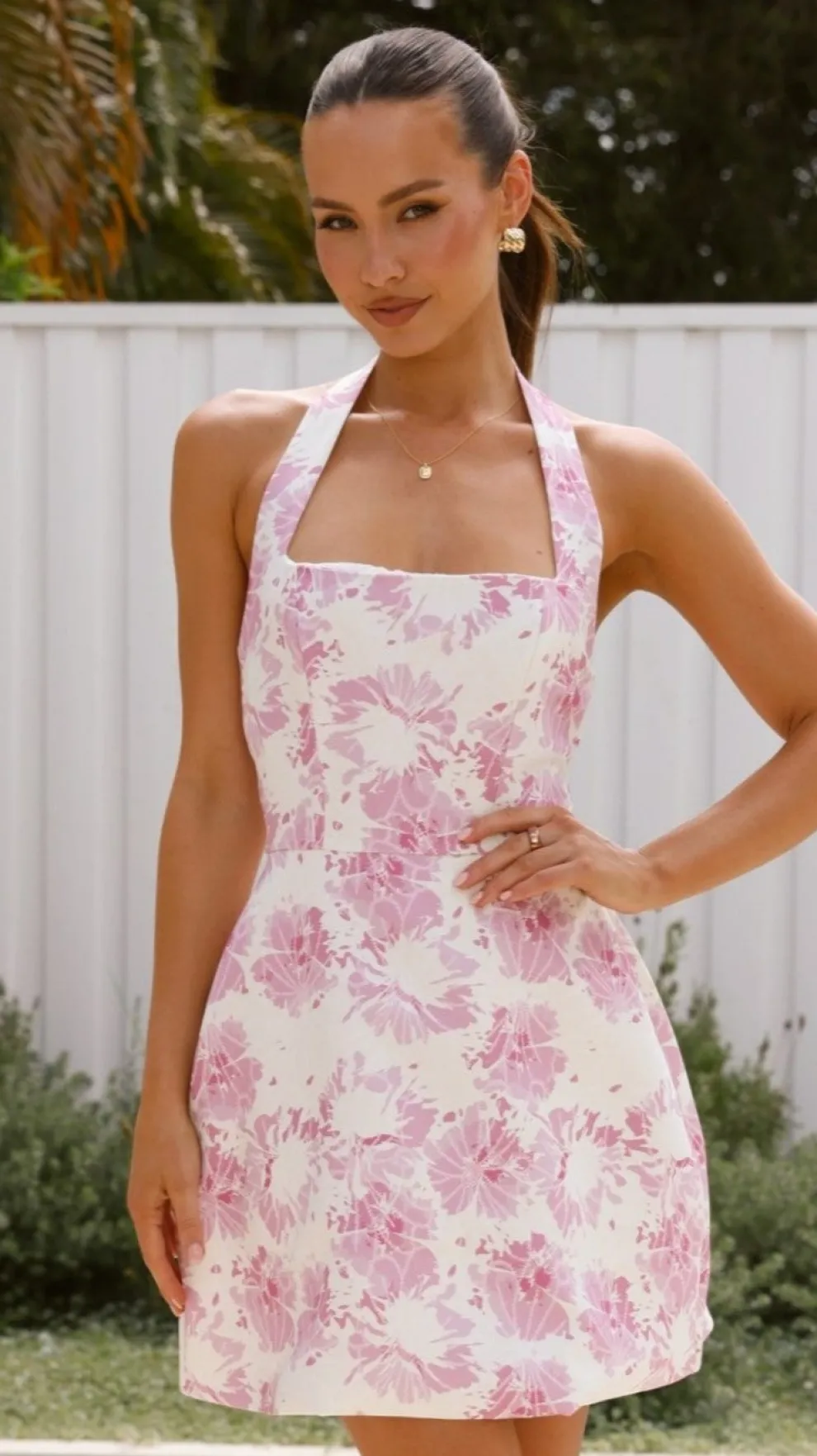 Mady Mini Dress - Pink Print