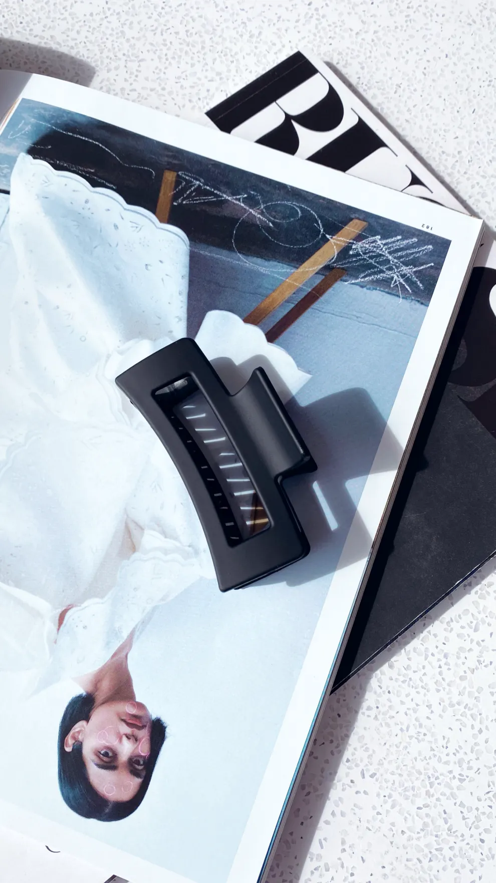 Matte Rectangle Claw Clip - Black