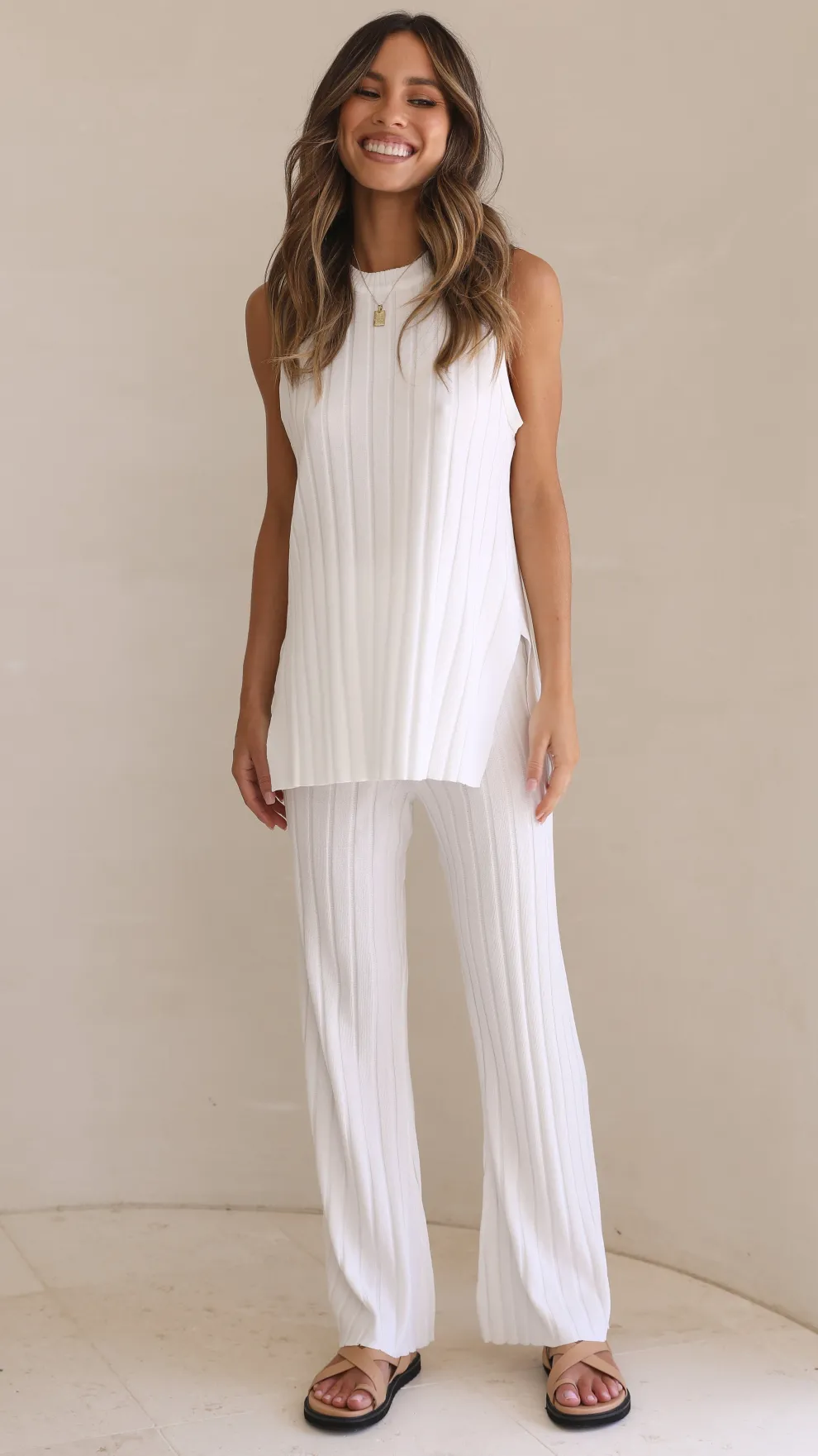 Megan Knit Pants - White