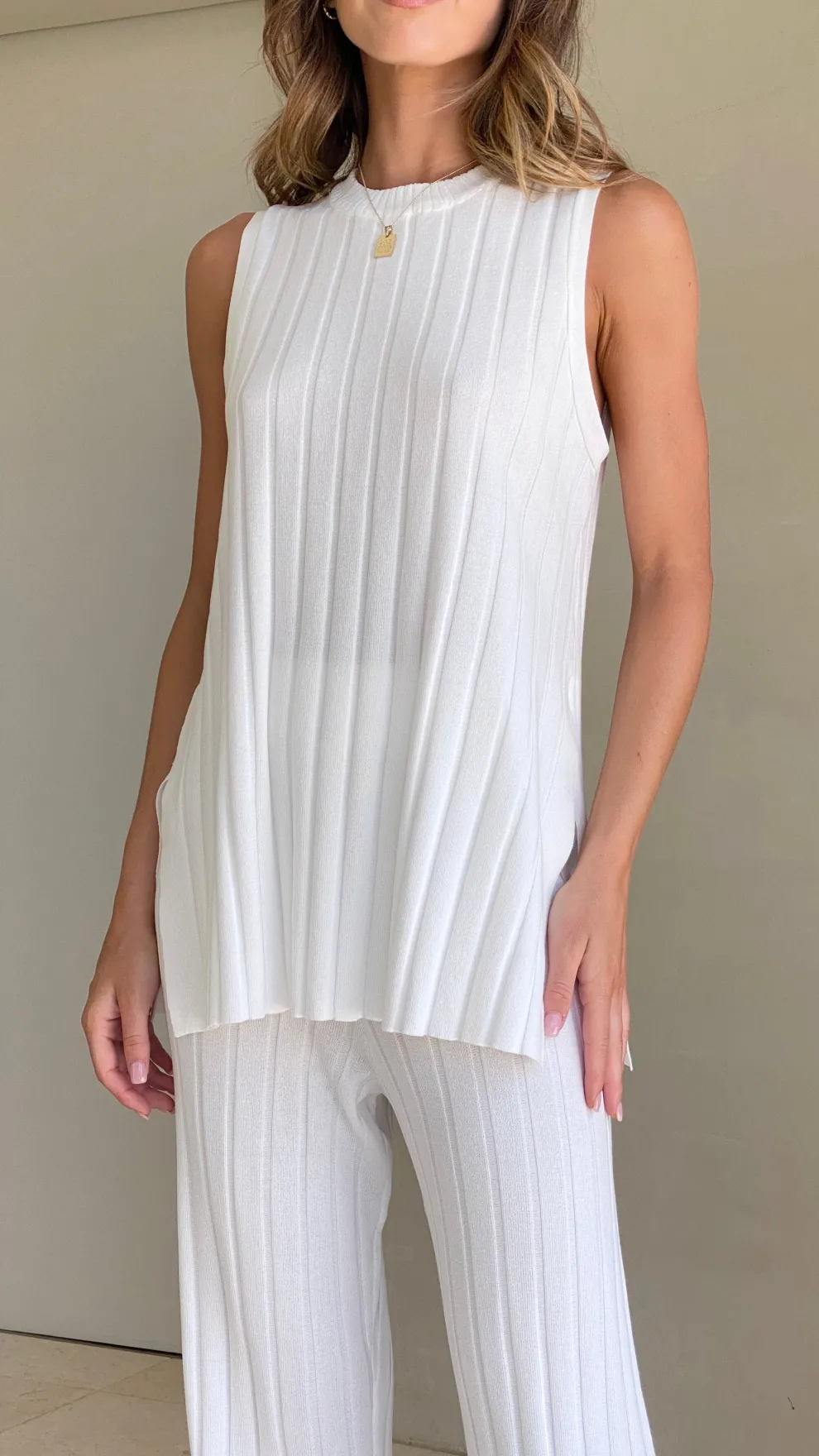 Megan Knit Top - White