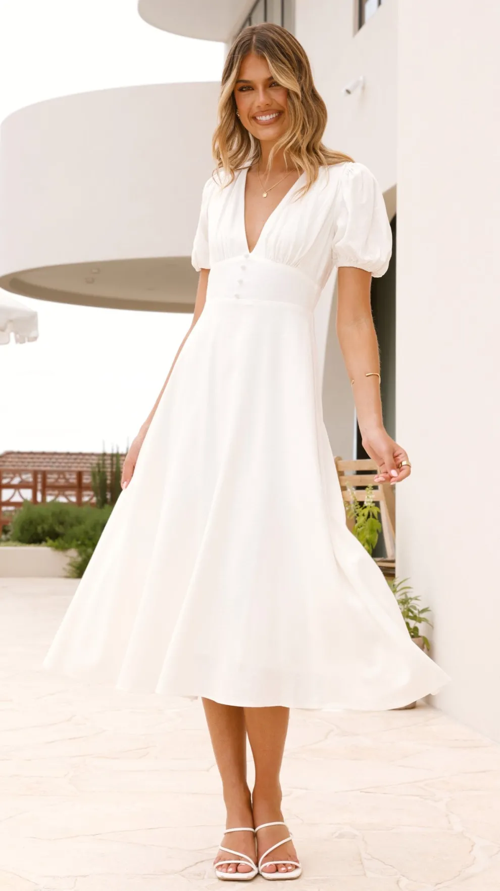 Melea Midi Dress - White