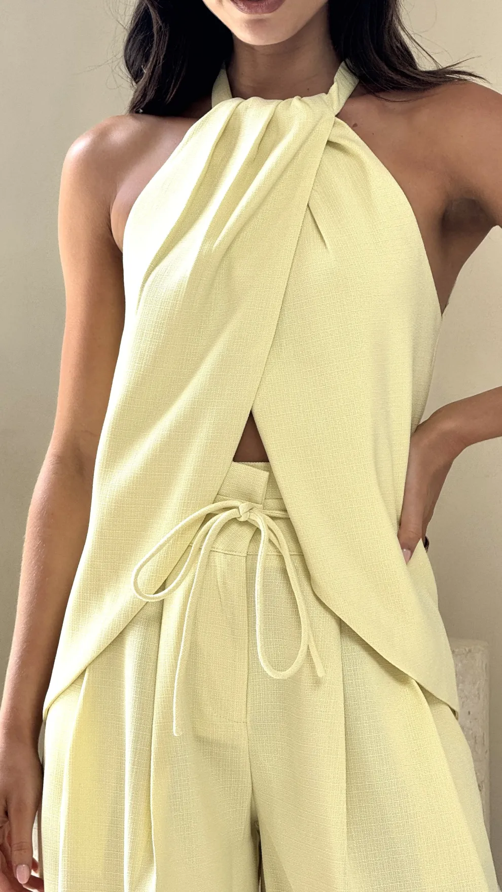 Melinda Halter Top - Soft Yellow