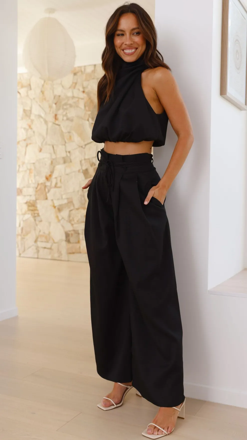 Melinda High Waist Pants - Black