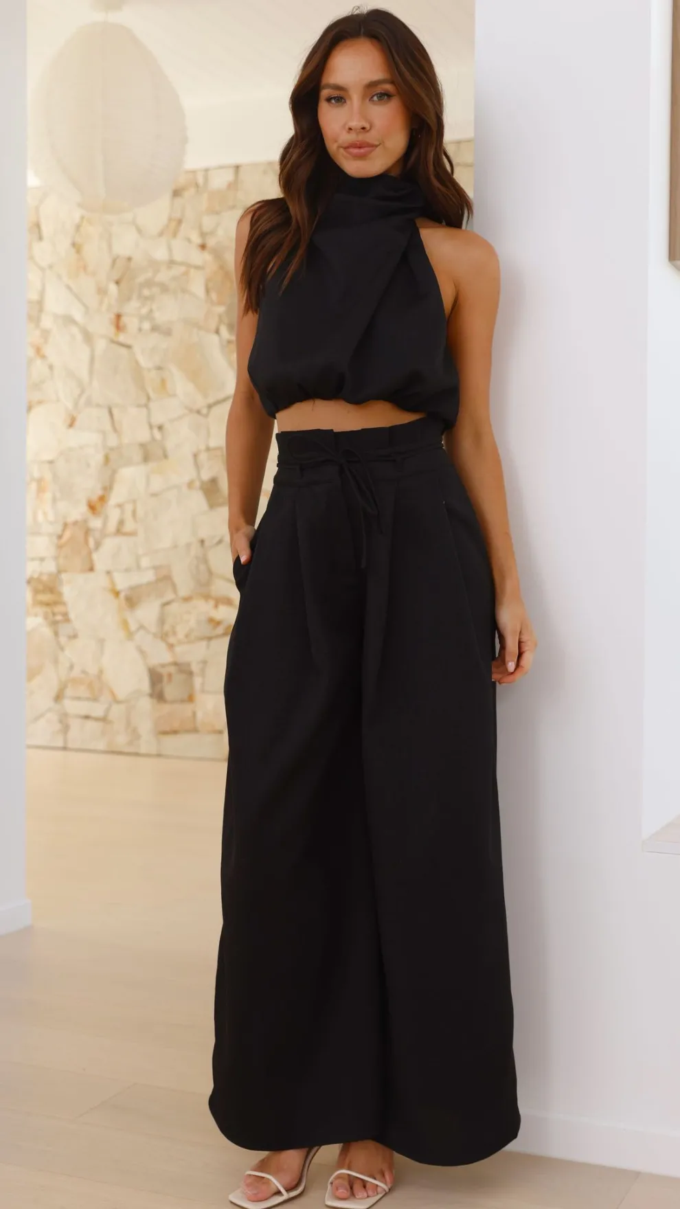 Melinda High Waist Pants - Black