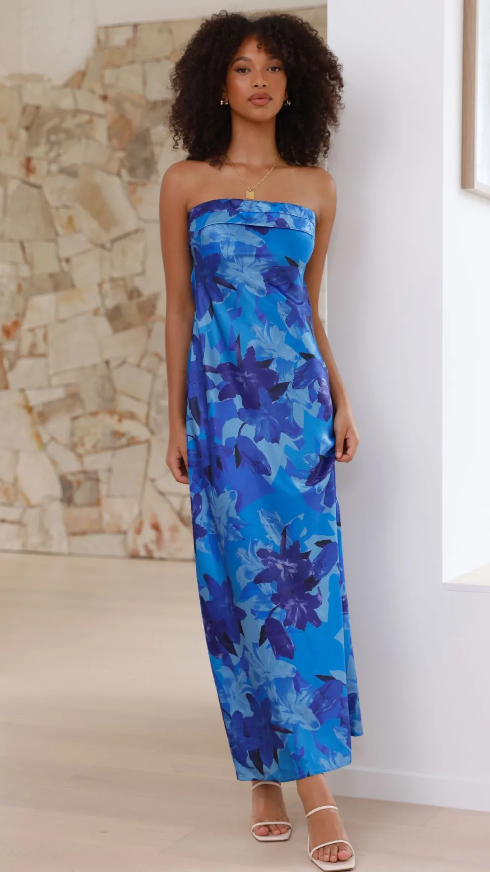 Miya Maxi Dress - Blue Floral
