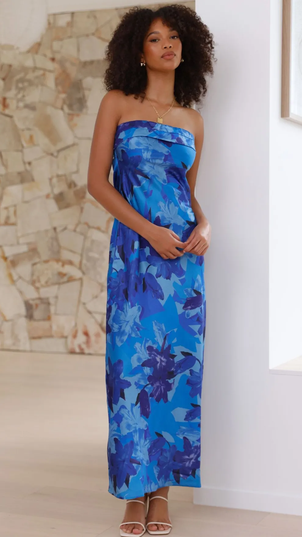 Miya Maxi Dress - Blue Floral