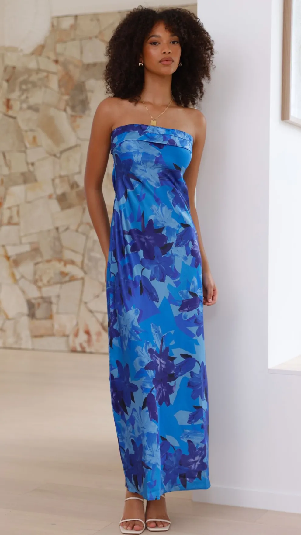 Miya Maxi Dress - Blue Floral