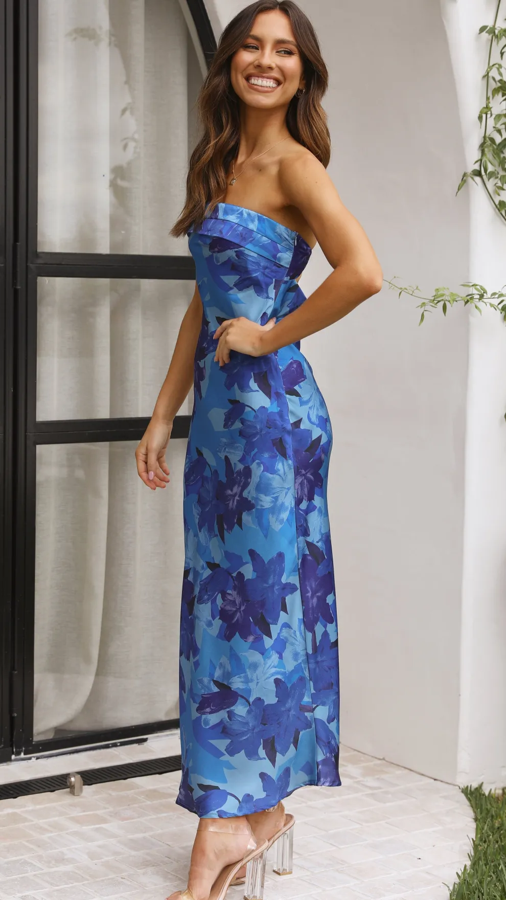 Miya Maxi Dress - Blue Floral