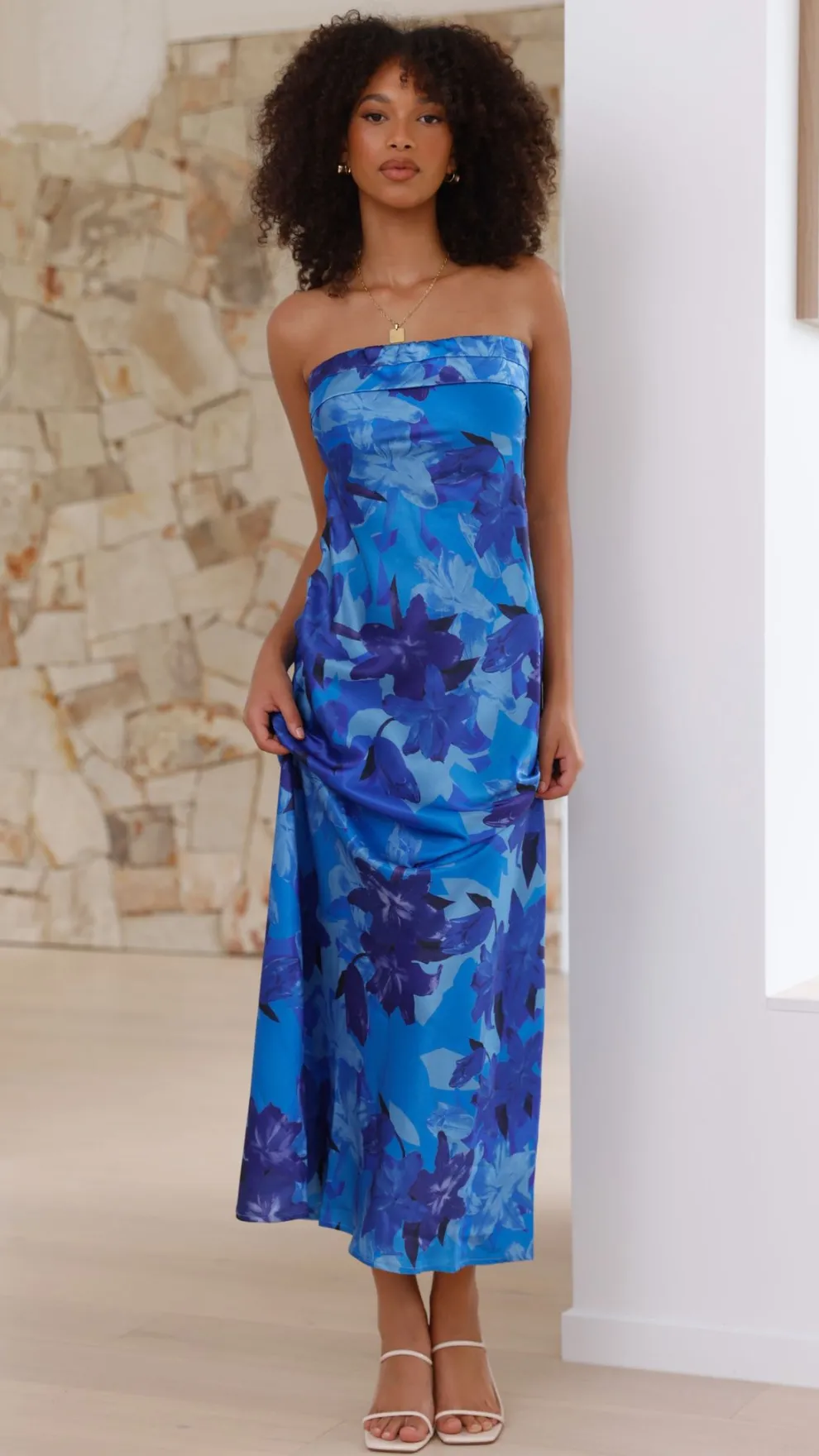 Miya Maxi Dress - Blue Floral
