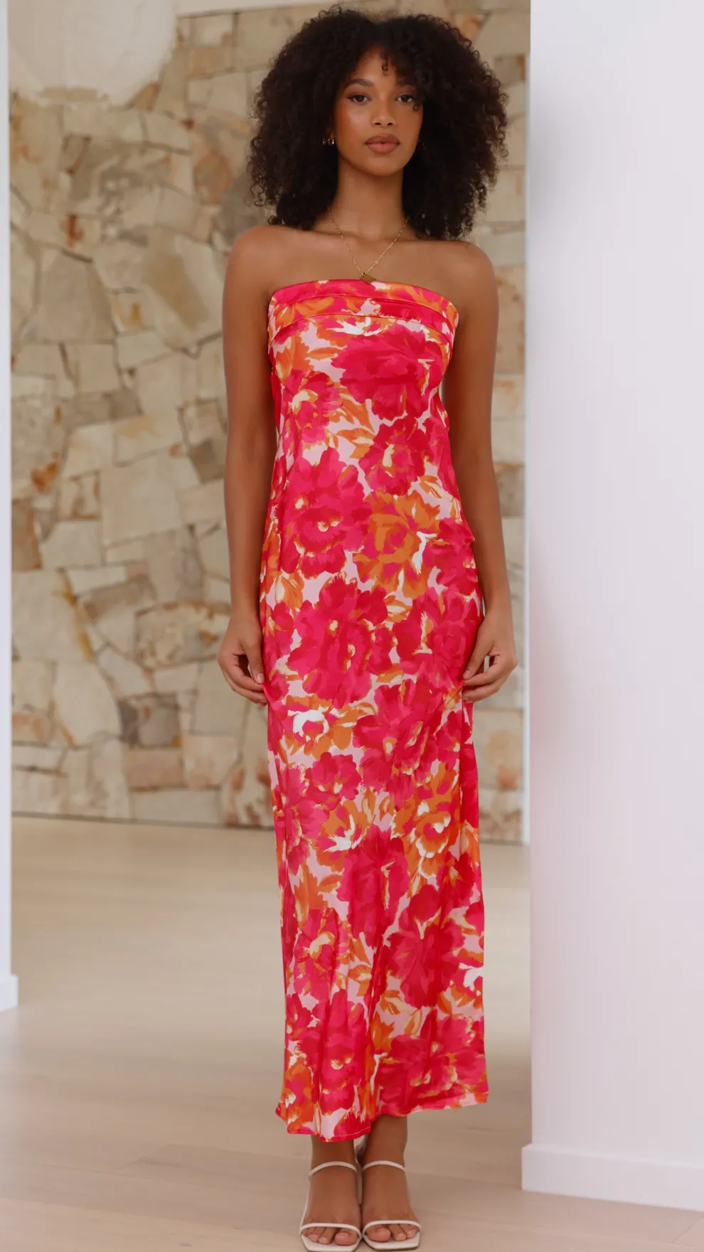 Miya Maxi Dress - Pink/Red Floral