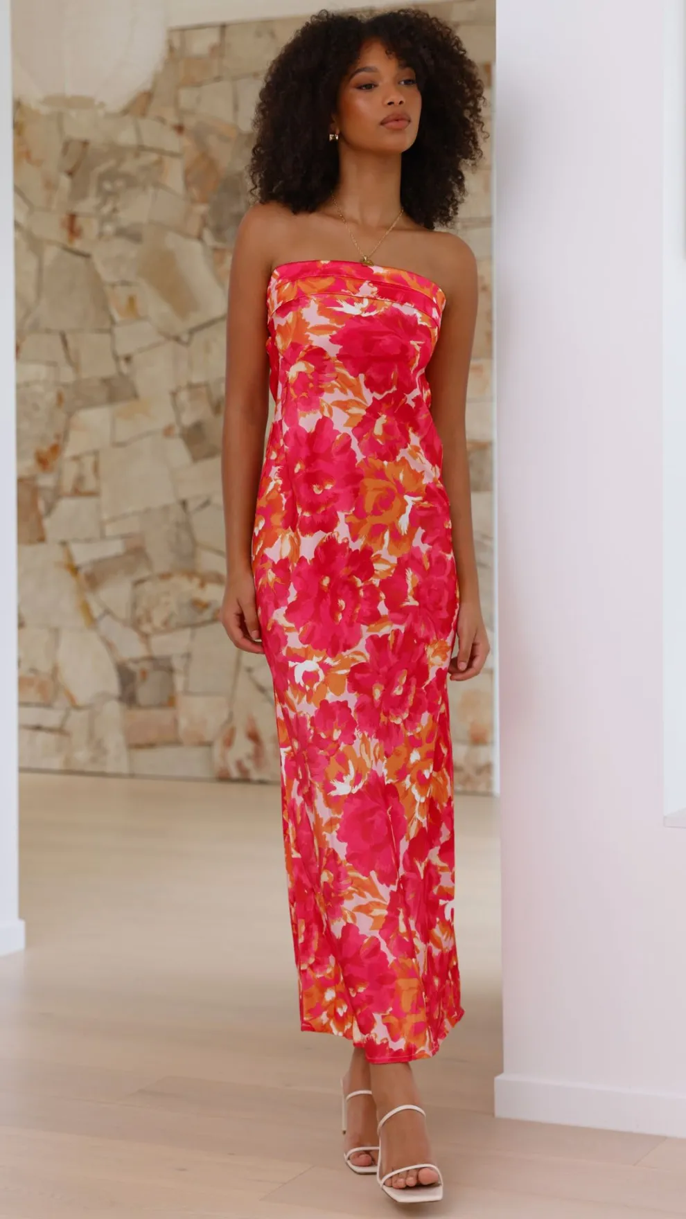Miya Maxi Dress - Pink/Red Floral