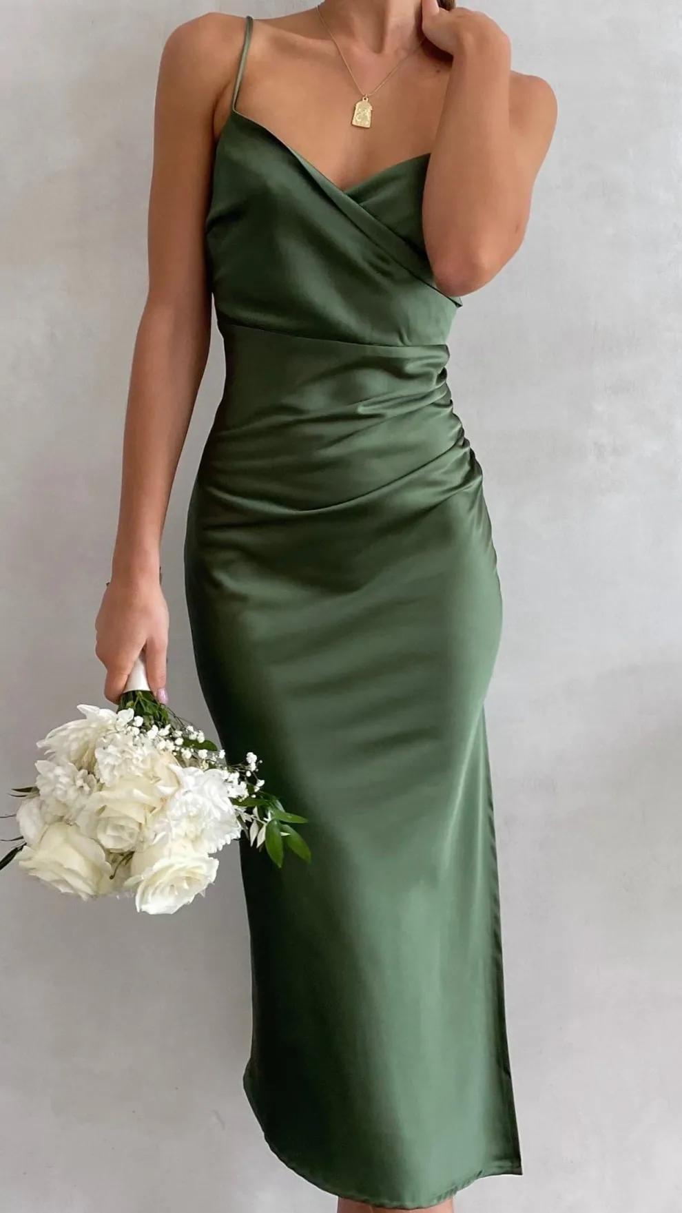 Monte Midi Dress - Olive