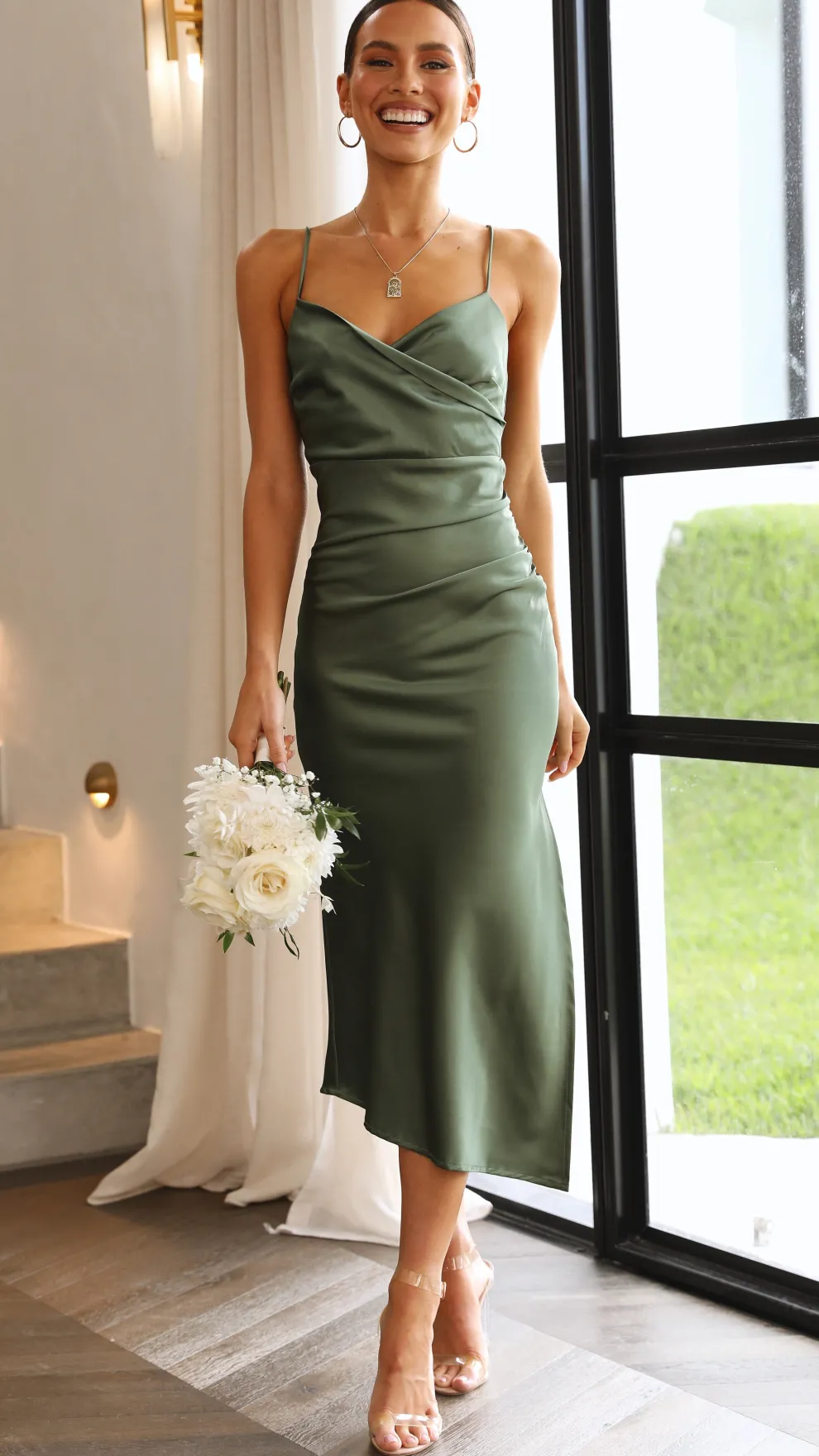 Monte Midi Dress - Olive