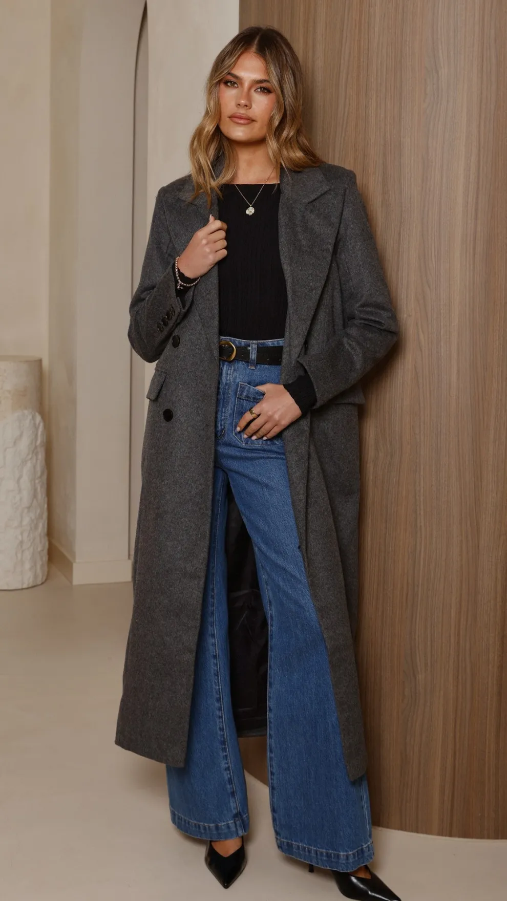 MVN - Lost In New York Coat - Charcoal