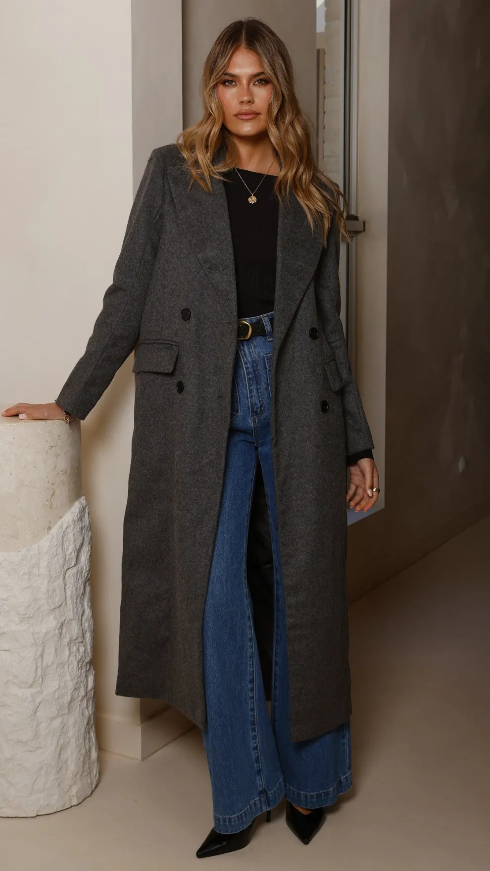 MVN - Lost In New York Coat - Charcoal