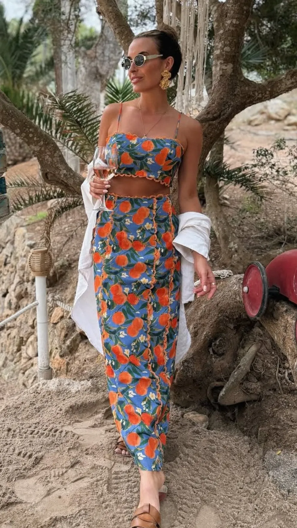 Nova Crop Top - Orange Print