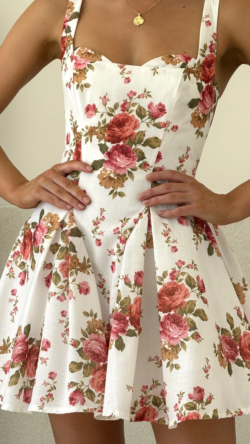 Oksana Mini Dress - White Floral