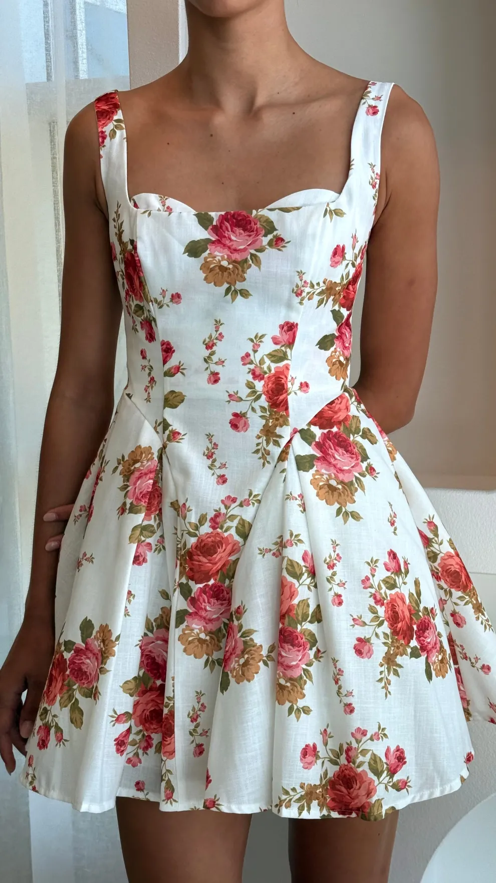 Oksana Mini Dress - White Floral