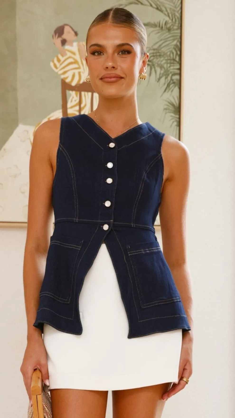 Olena Vest - Dark Denim