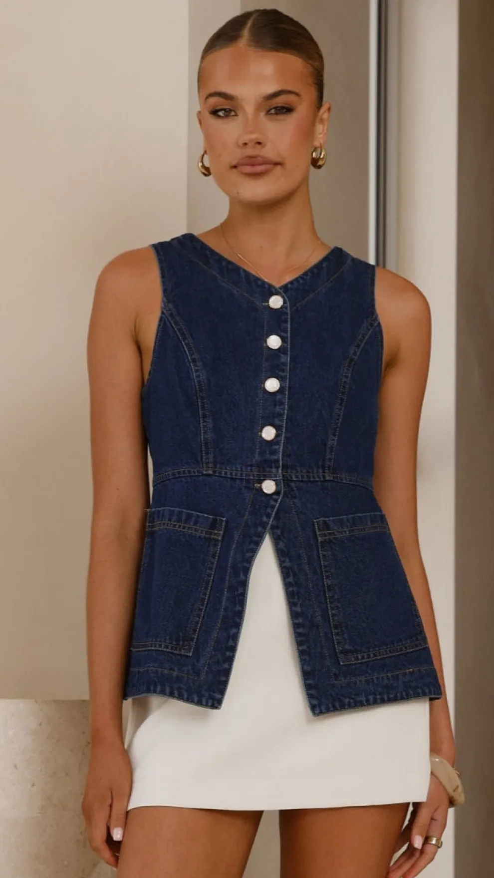 Olena Vest - Indigo Denim