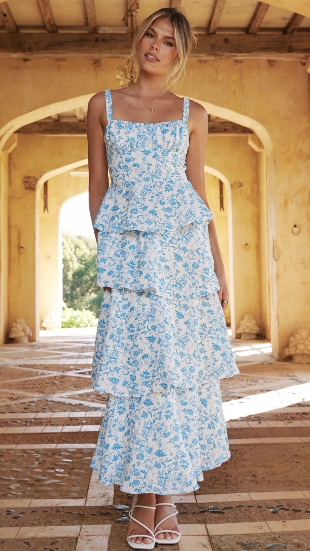 Page Maxi Dress - Blue Floral