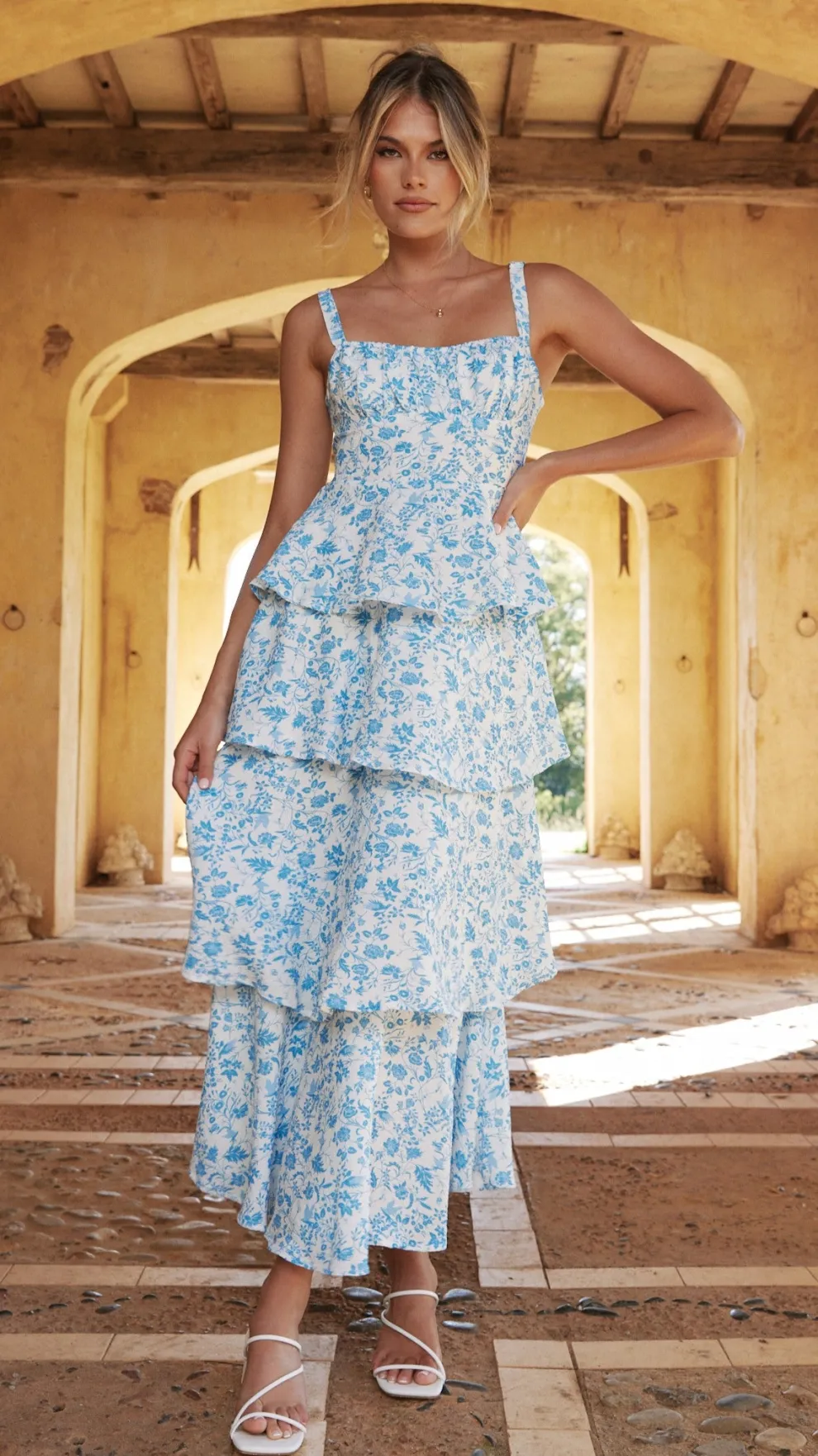 Page Maxi Dress - Blue Floral