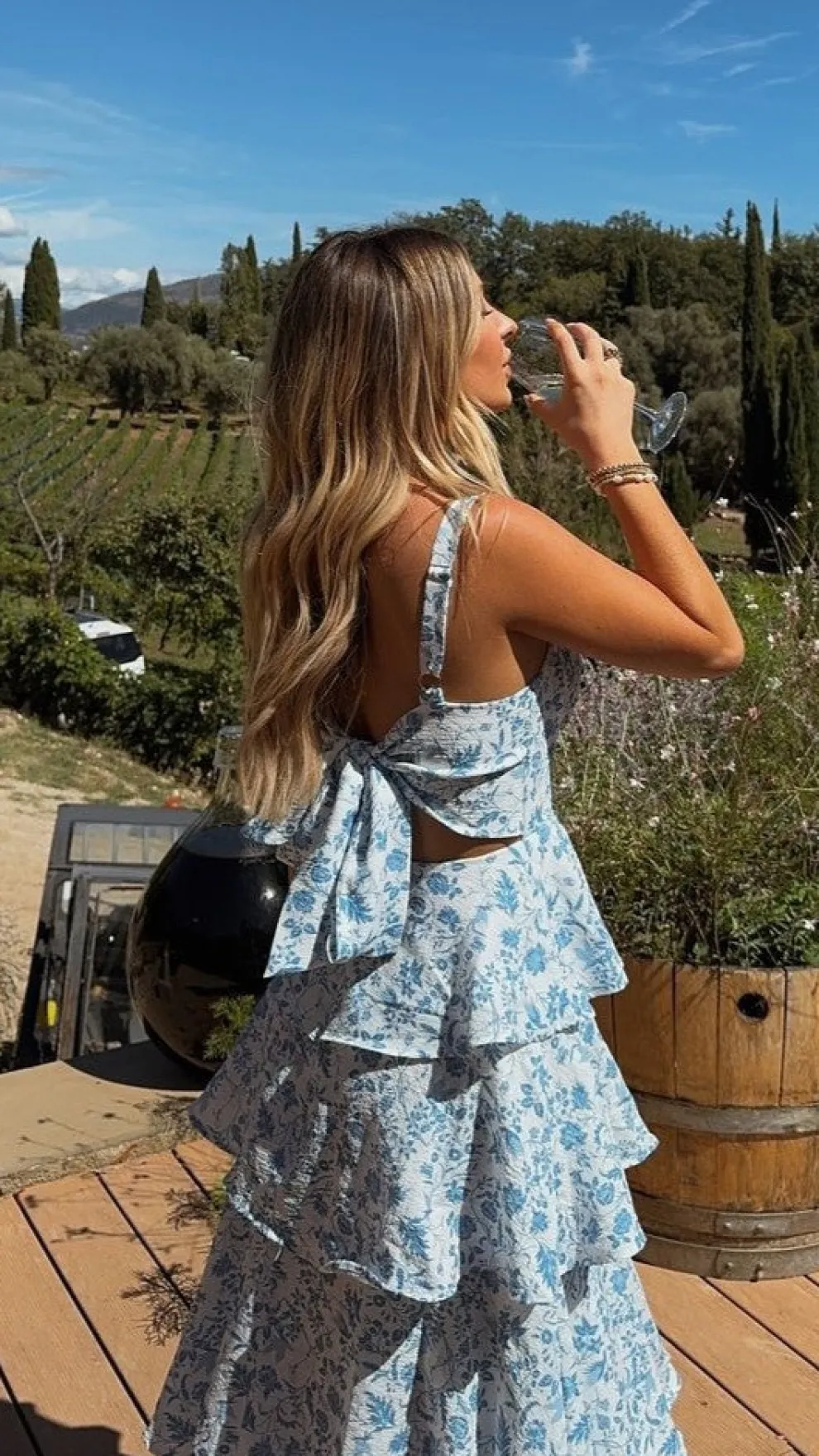 Page Maxi Dress - Blue Floral
