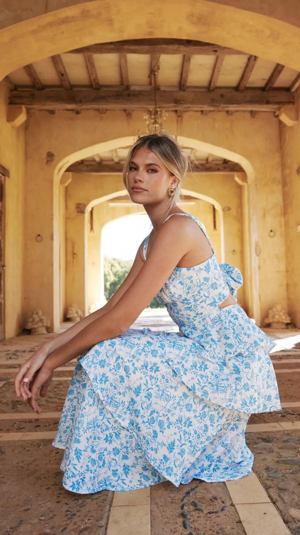 Page Maxi Dress - Blue Floral