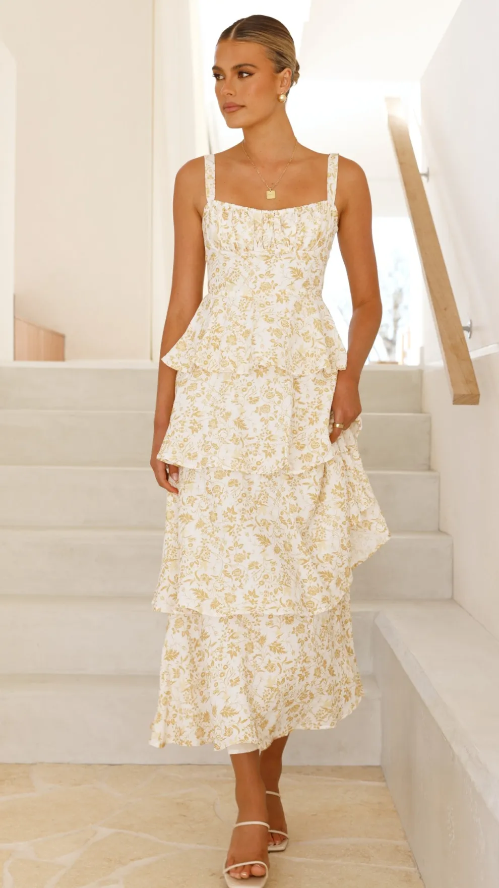 Page Maxi Dress - Yellow Floral