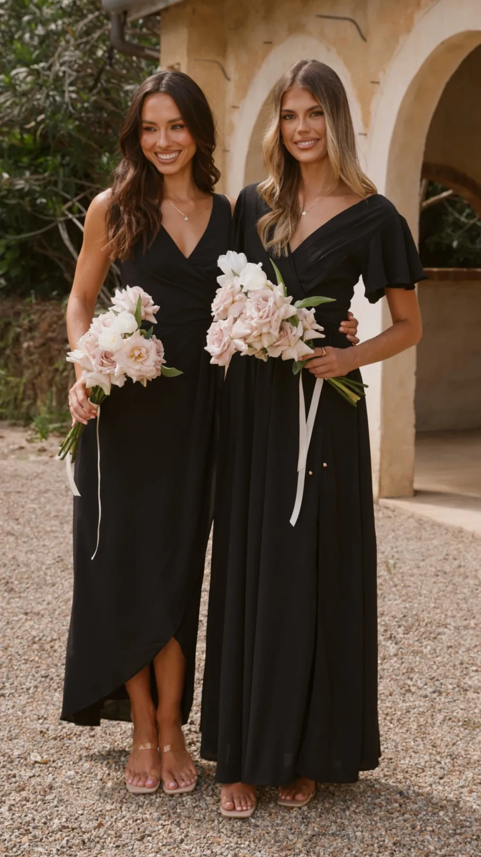 Pamela V Neck Maxi Dress - Black