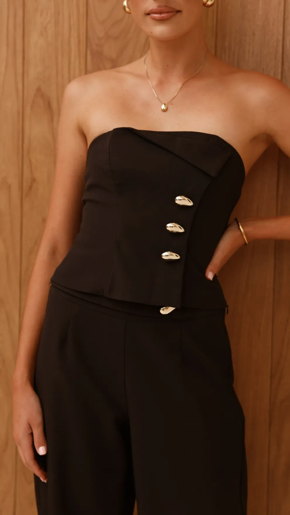 Payton Strapless Top - Black