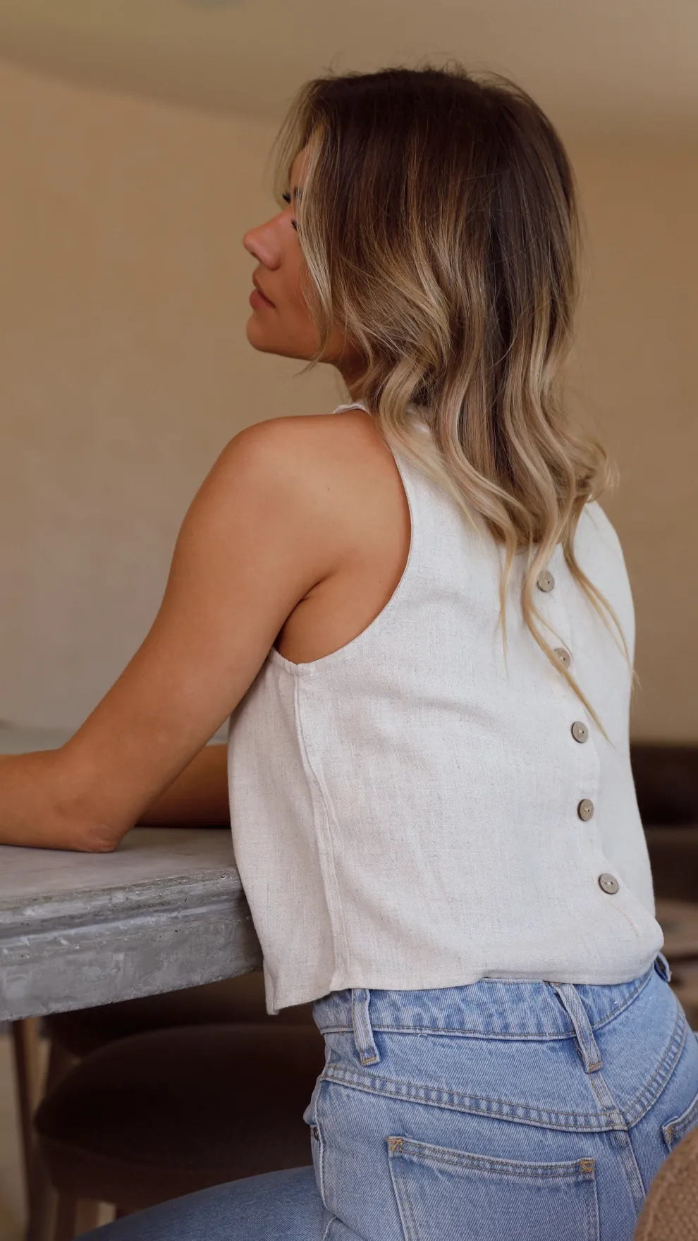 Persephone Crop Top - Natural