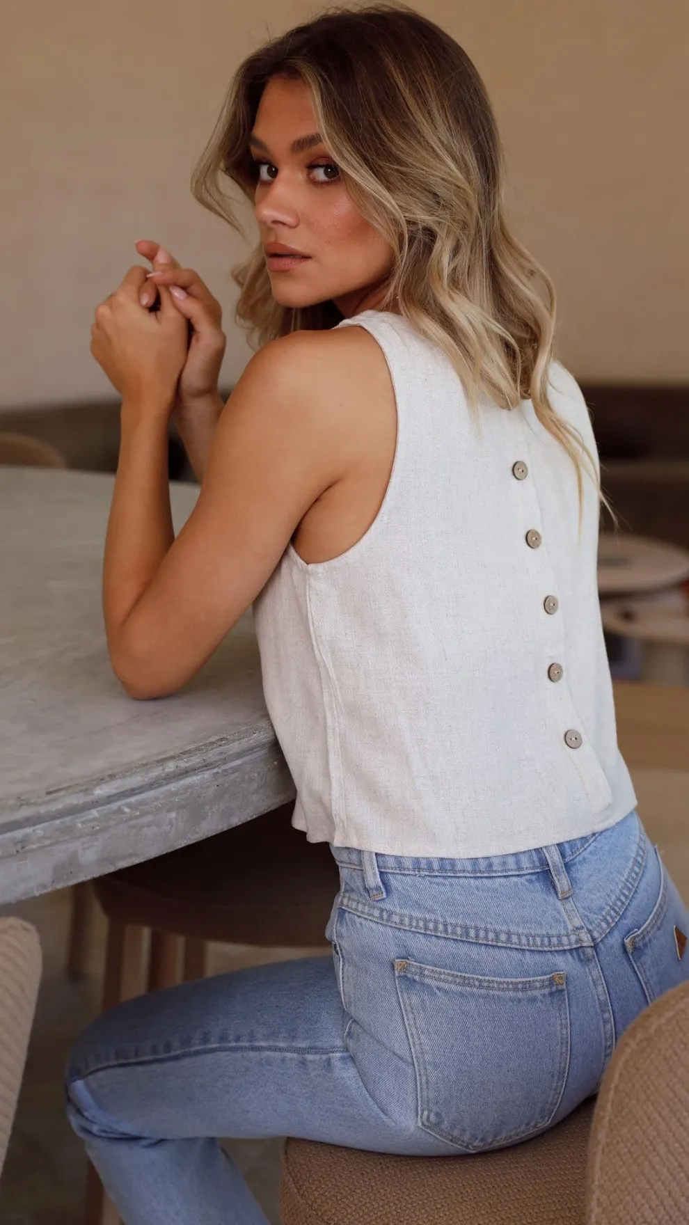 Persephone Crop Top - Natural