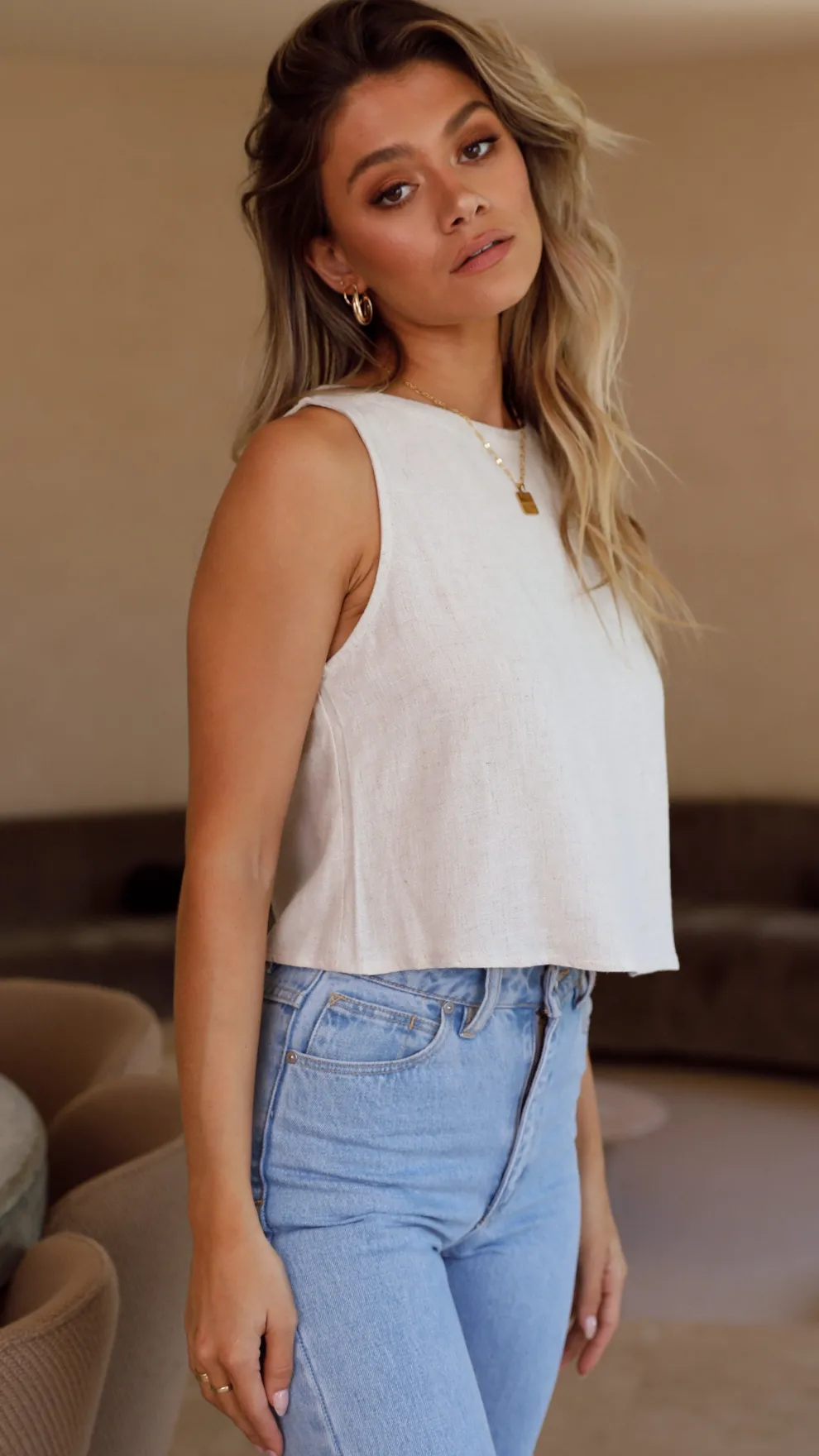 Persephone Crop Top - Natural