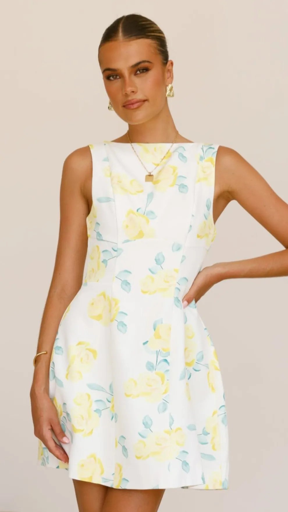 Rafiki Mini Dress - Yellow Floral