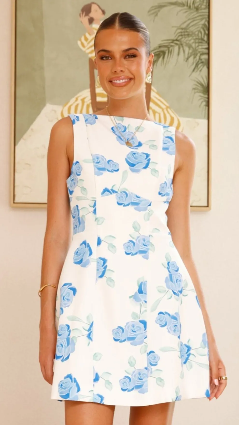 Rafiki Mini Dress - Baby Blue Floral