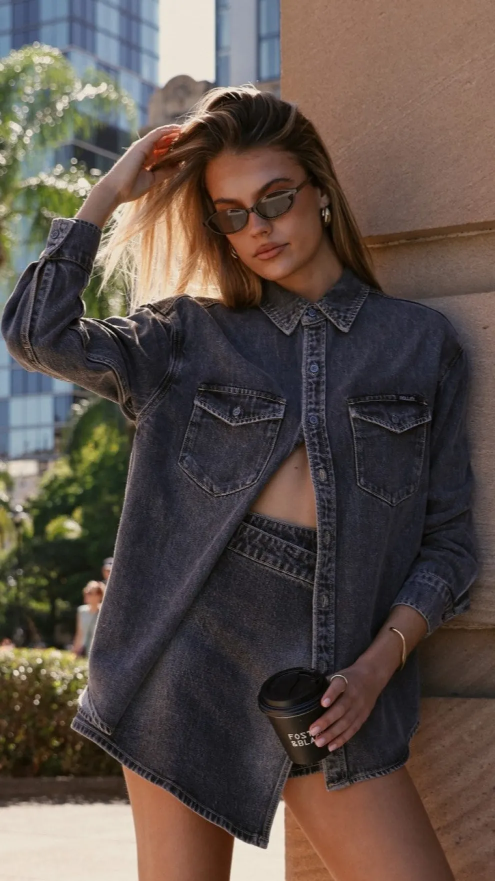 Rollas Classic Denim Shirt - Black Stone