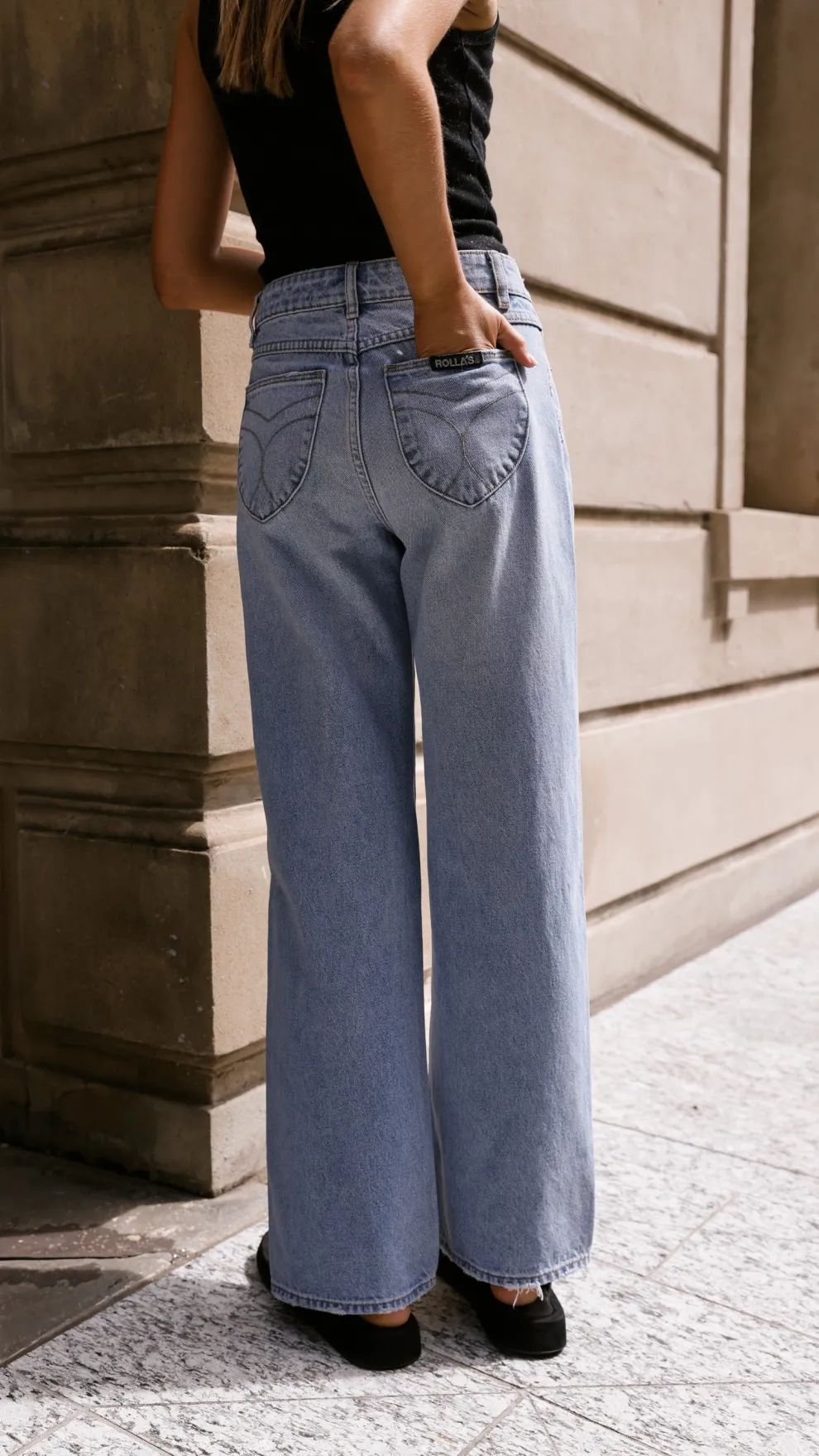 Rollas Kate Baggy Jean - 90s Blue