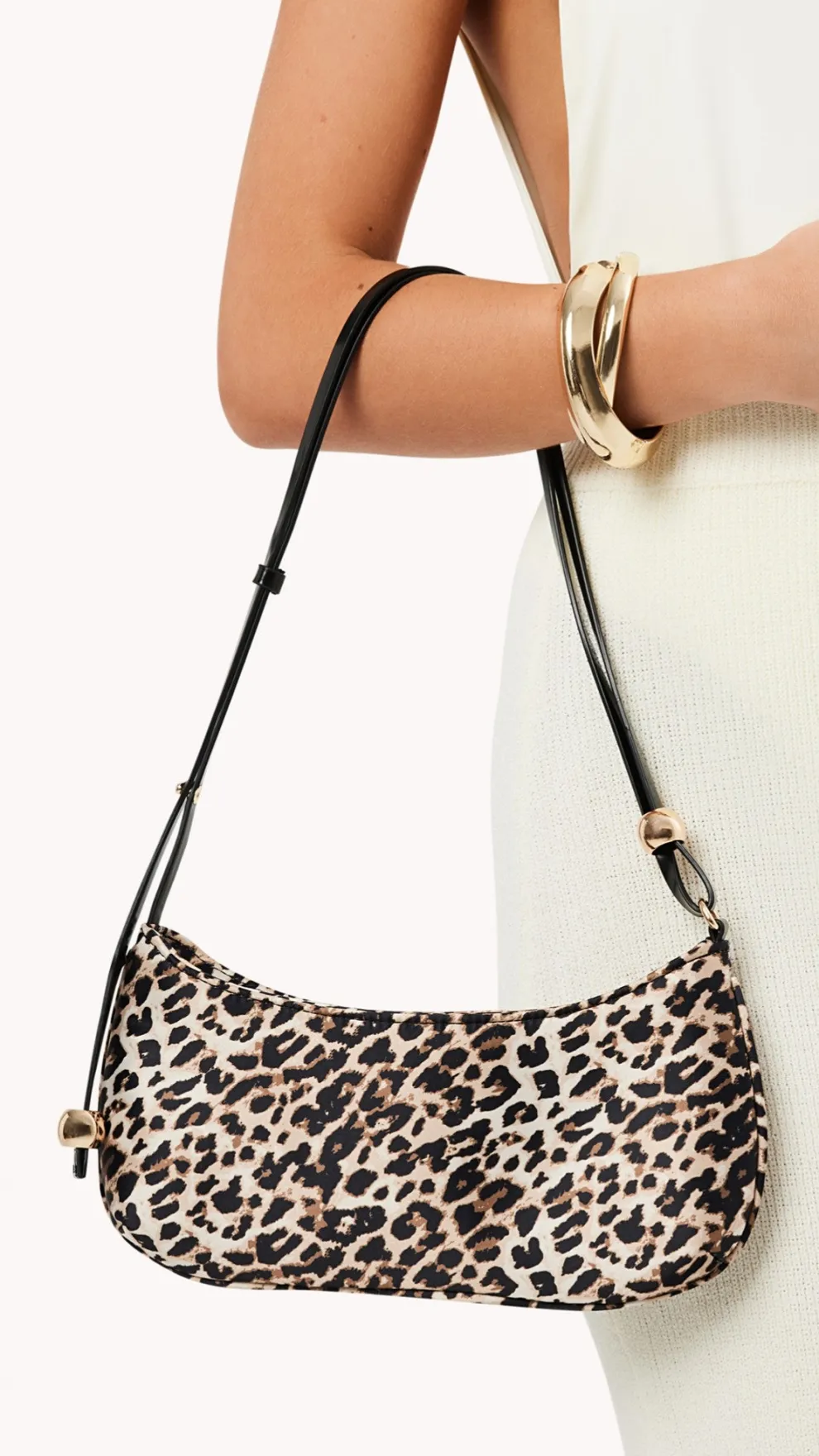 Rosabelle Shoulder Bag - Leopard Satin