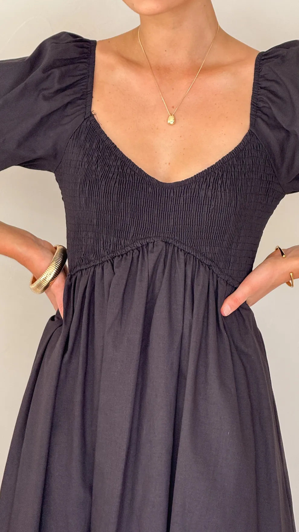 Sahirah Midi Dress - Black