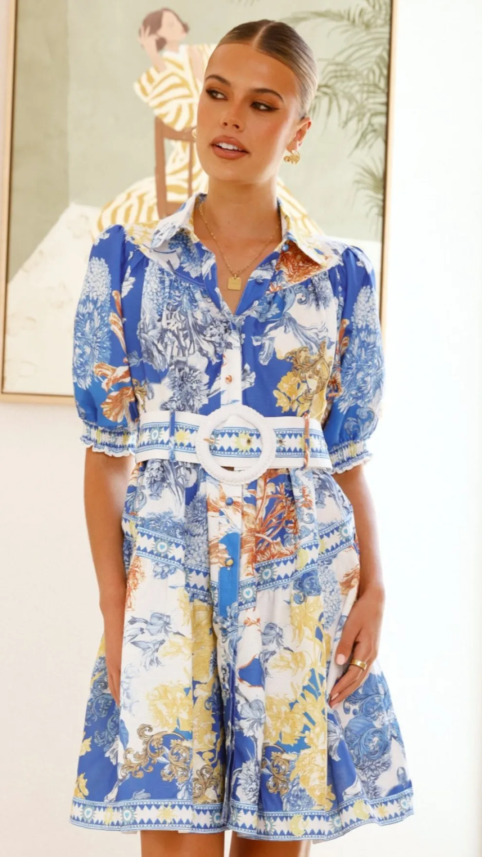 Salinas Mini Dress - Blue Doll