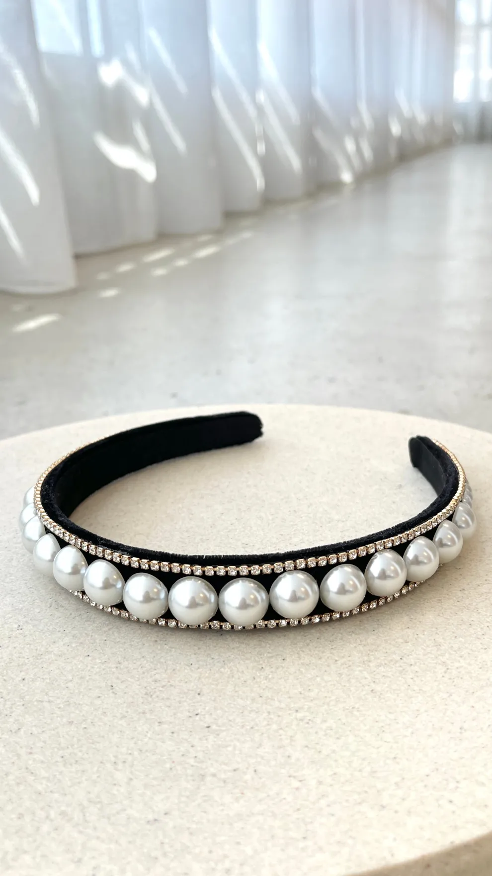 Sana Headband - Black/Pearl