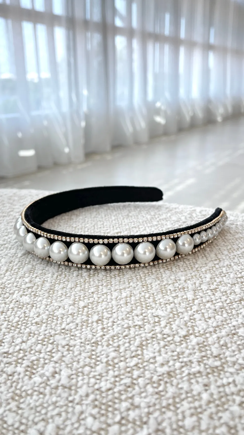 Sana Headband - Black/Pearl
