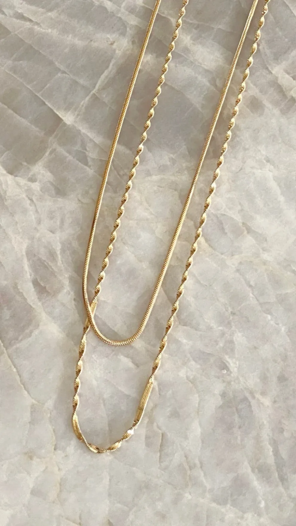 Sarah Twist Necklace Set - Gold