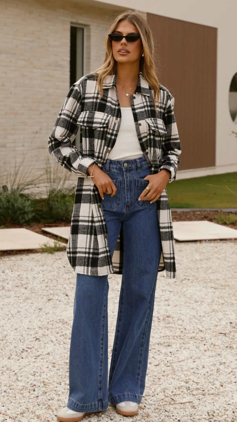 Saskia Jacket - Black/Cream Check