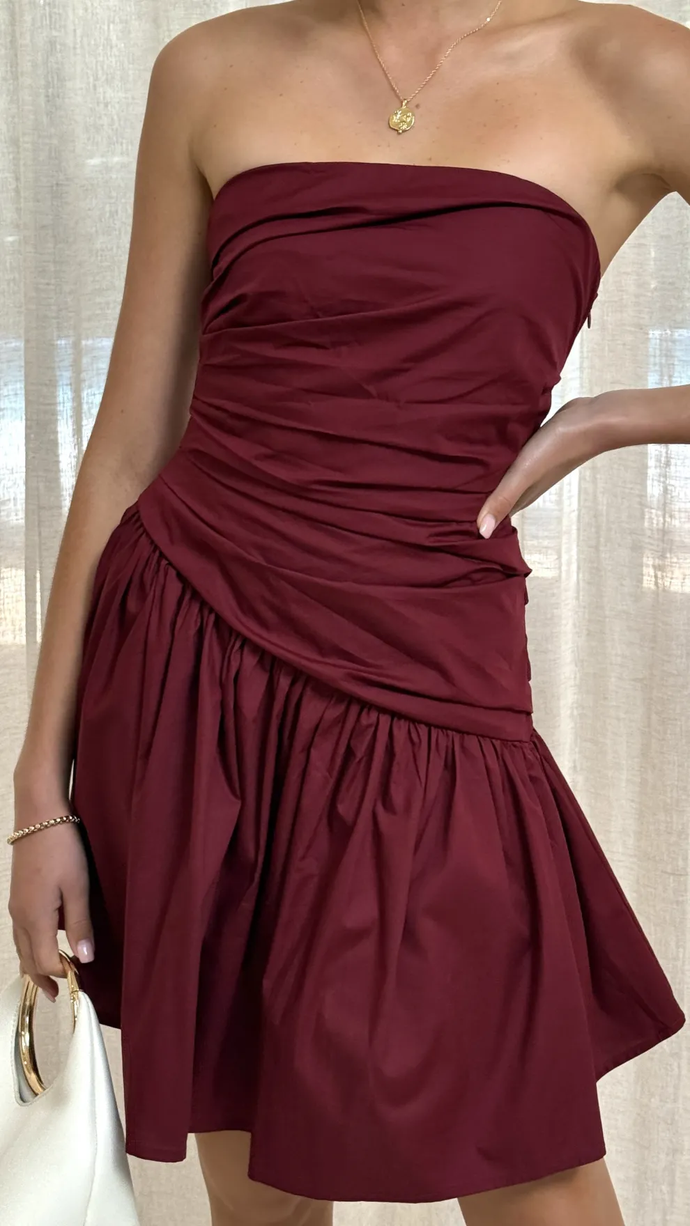 Selena Mini Dress - Burgundy
