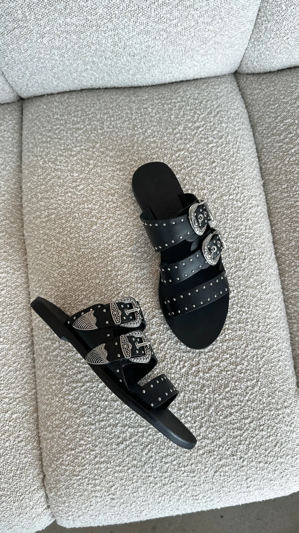 Sol Sana Eastwood Stud Slide - Black / Silver