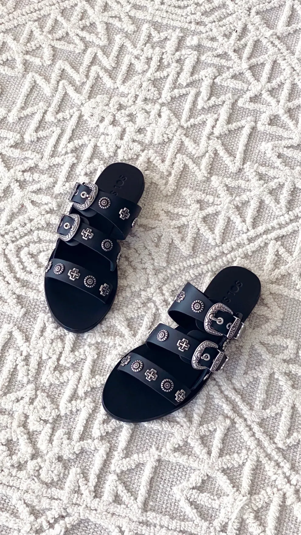 Sol Sana Eastwood Slide - Black Silver